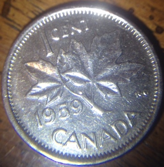 1959-One-Cent-PMD?-Silver-Colour